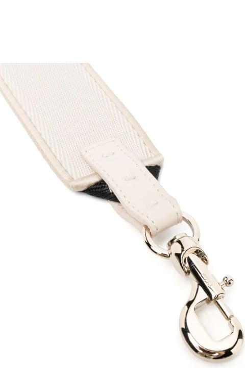 Chloé for Women Chloé Black And Ivory Canvas Shoulder Strap With Logo