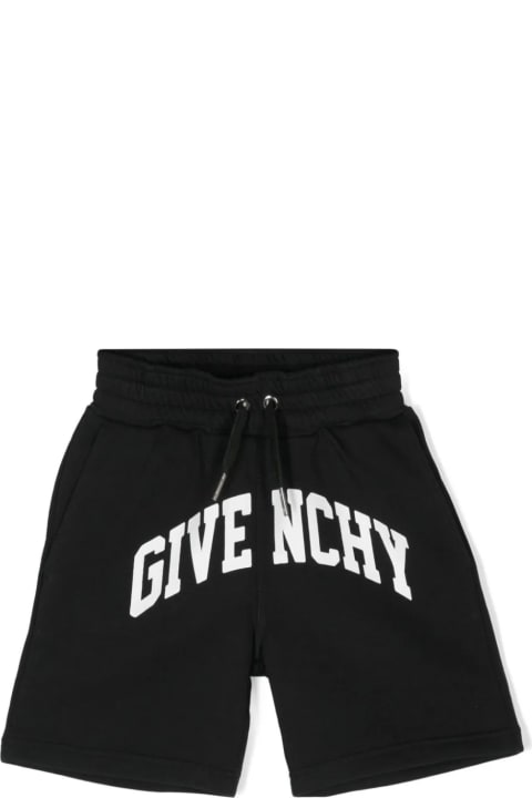ボーイズ Givenchyのボトムス Givenchy Black Shorts With Arched Logo