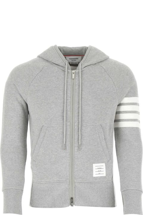 Thom Browne for Men Thom Browne Melange Grey Cotton Sweatshirt