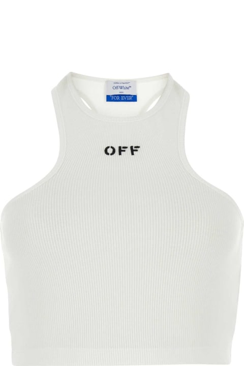 Off-White for Women Off-White White Stretch Cotton Crop Top