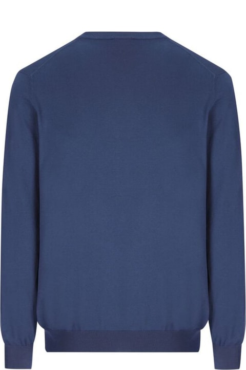 Fay Fleeces & Tracksuits for Men Fay Blue In Cotton Shaved Knit Jumper