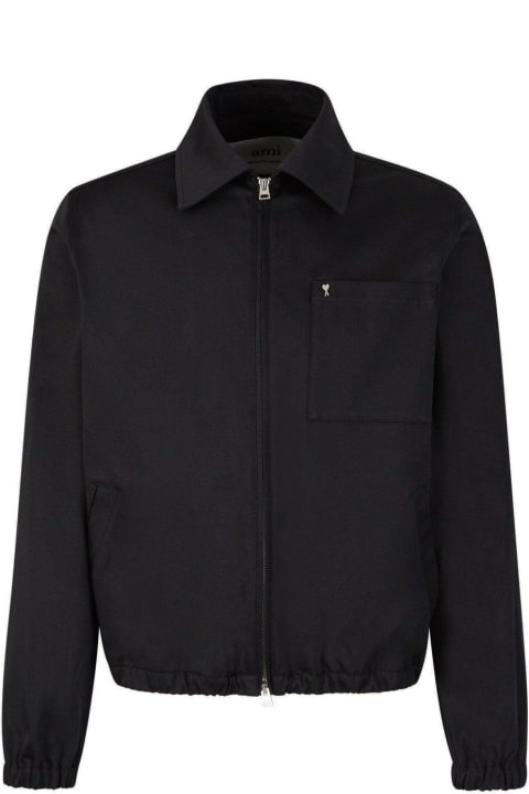 Ami Alexandre Mattiussi Coats & Jackets for Men Ami Alexandre Mattiussi Paris Long-sleeved Zipped Bomber Jacket
