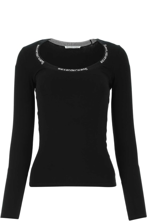 T by Alexander Wang Fleeces & Tracksuits for Women T by Alexander Wang Black Stretch Viscose Blend Top