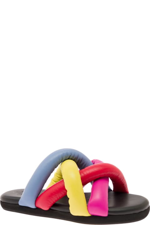 Moncler Genius Woman Multicoloured Jbraided Slides In Nappa By Jw Anderson
