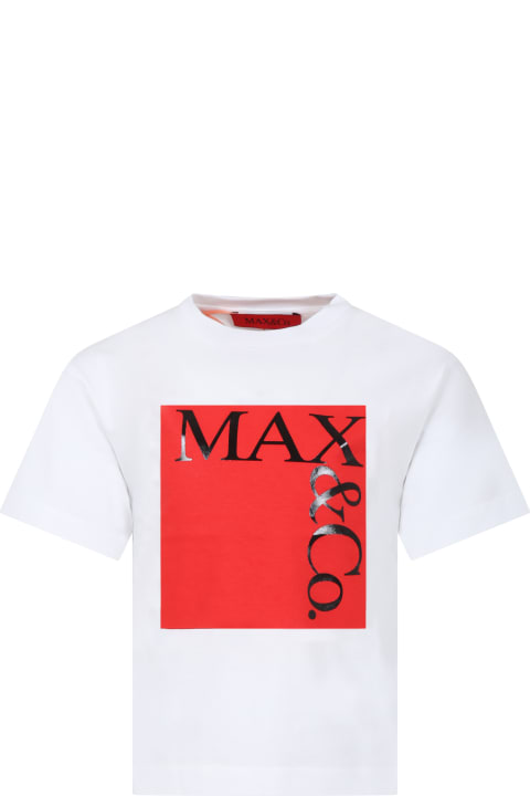Max&Co. for Kids Max&Co. White T-shirt For Girl With Logo