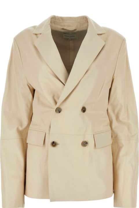 Clothing for Women Loulou Studio Ivory Leather Davao Blazer