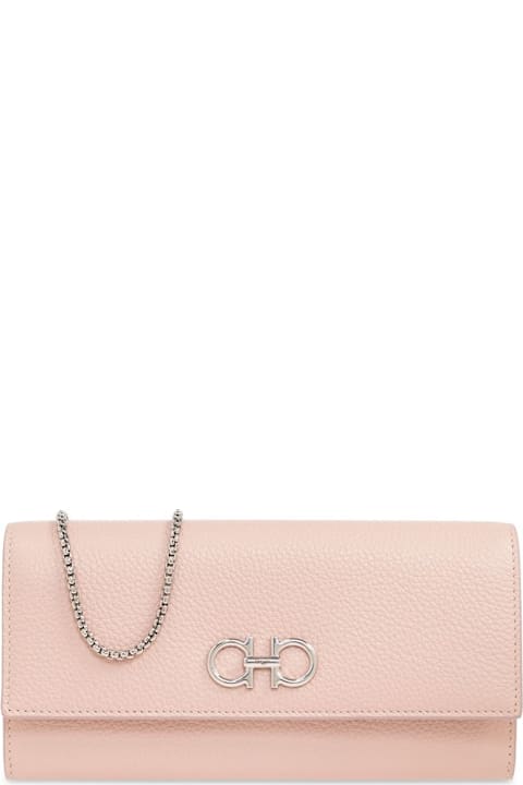 Ferragamo ملابس علوية لـ السيدات Ferragamo Gancini Chain-linked Wallet