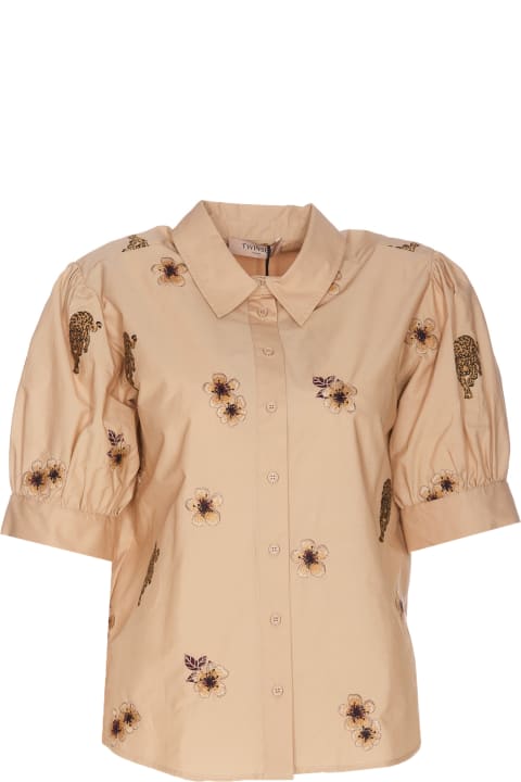 TwinSet Topwear for Women TwinSet Popeline Embroidered Shirt