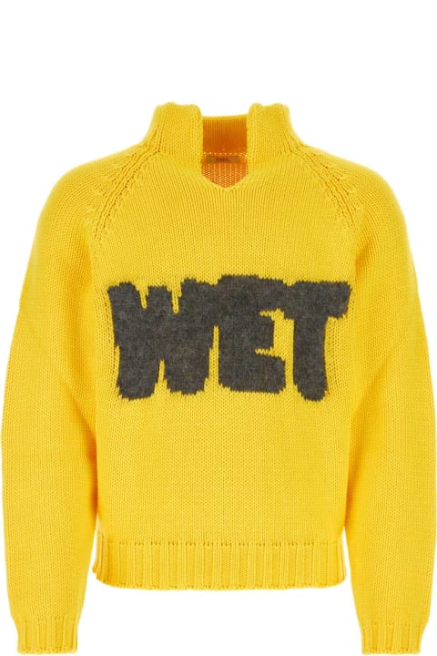 ERL Women ERL Yellow Cotton Blend Sweater
