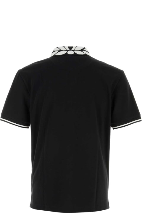 MCM Topwear for Men MCM Black Stretch Piquet Polo Shirt