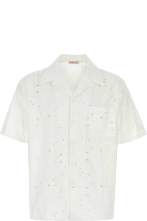メンズ Valentino Garavaniのシャツ Valentino Garavani White Cotton Blend Shirt