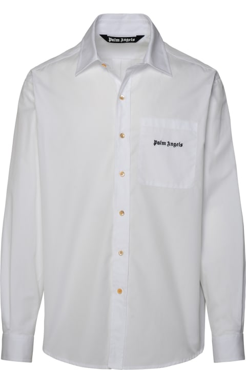 Shirts for Men Palm Angels White Cotton Shirt