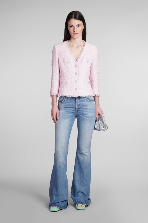 Tagliatore 0205 Sweaters for Women Tagliatore 0205 Dharma Casual Jacket In Rose-pink Cotton
