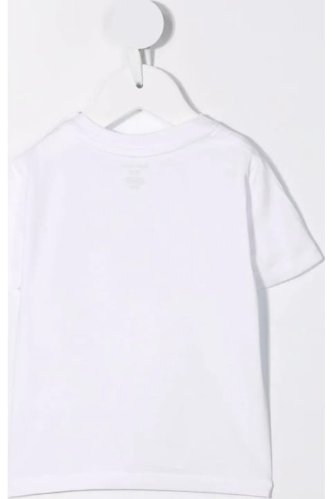 ベビーガールズ Ralph LaurenのTシャツ＆ポロシャツ Ralph Lauren Baby White T-shirt With Navy Blue Pony