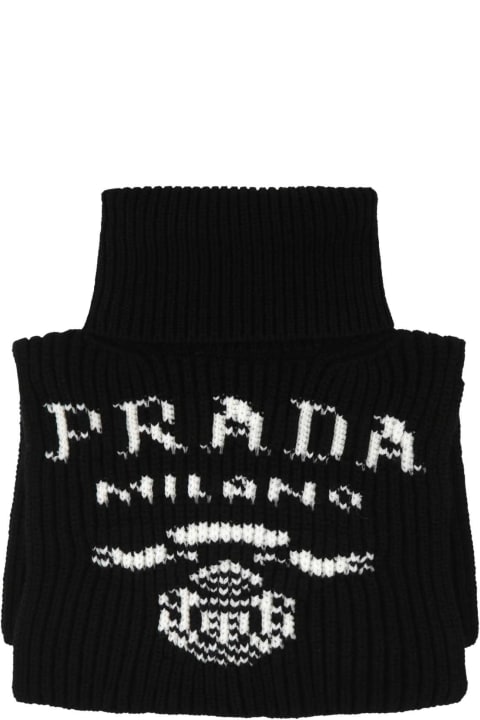 Prada Scarves & Wraps for Women Prada Black Cashmere Neckwarmer