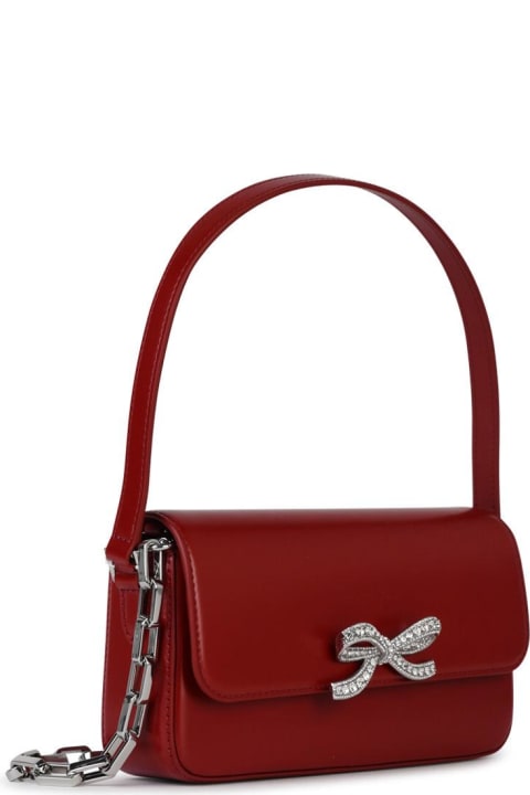 self-portrait Totes for Women self-portrait 'fiocco' Red Smooth Leather Bag