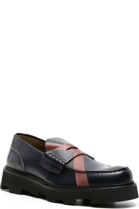 Dark Blue Calf Leather Loafers