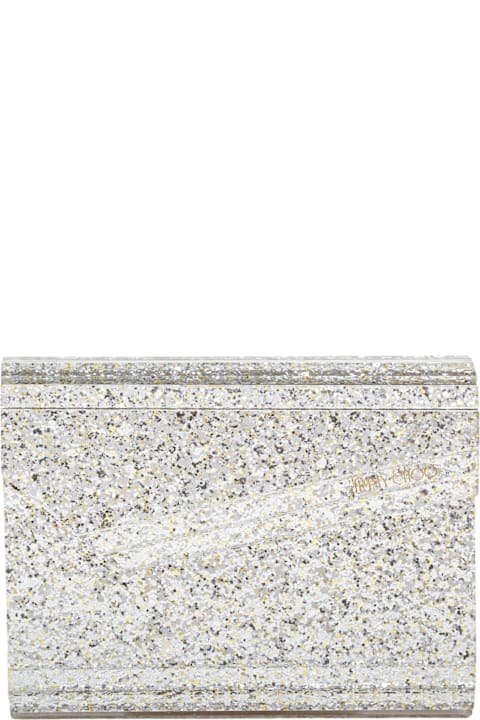 Homeware Jimmy Choo Candy Clutch Bag In Acrylic Fabric With Glitter
