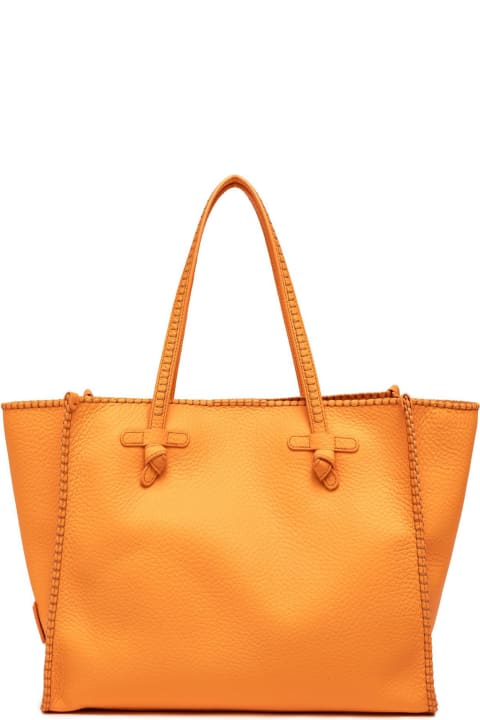 Gianni Chiarini for Women Gianni Chiarini Orange Soft Leather Shopping Bag