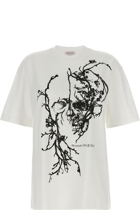 آخر صيحات الموضة من السيدات Alexander McQueen 'cherry Blossom' T-shirt