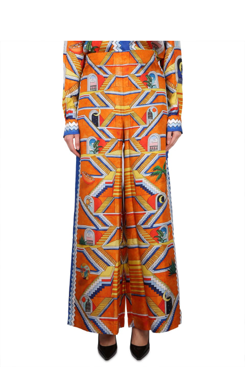 Casablanca Pants & Shorts for Women Casablanca Printed Wide Leg Trousers