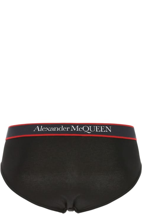 Shoes for Men Alexander McQueen Black Stretch Cotton Slip