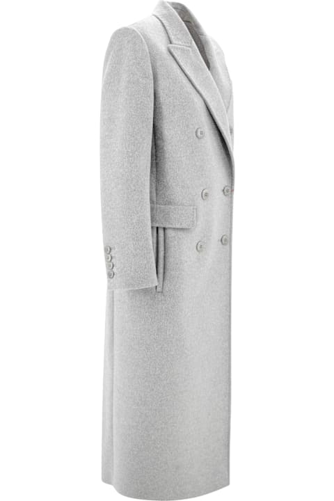 Coats & Jackets for Women Max Mara Studio Long Double-breasted Wool Coat