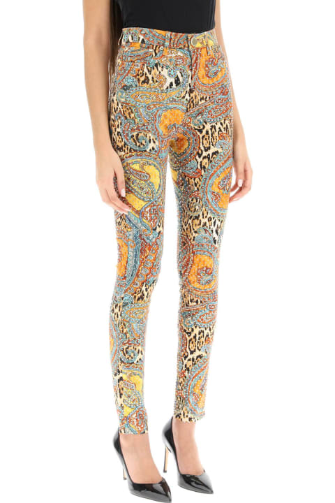 Diamanté Printed Cotton Pants