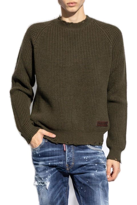 Dsquared2 Sweaters for Men Dsquared2 Round Neck Sleeved Sweater