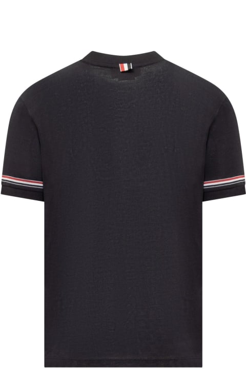 Thom Browne Topwear for Men Thom Browne Stripe Detailed Crewneck T-shirt