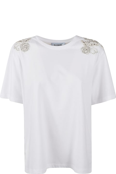 Blugirl Clothing for Women Blugirl Round Neck Embellished T-shirt