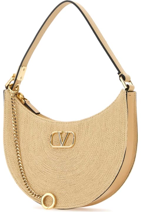 Valentino Garavani Bags for Women Valentino Garavani Raffia And Leather Mini Vlogo Signature Handbag