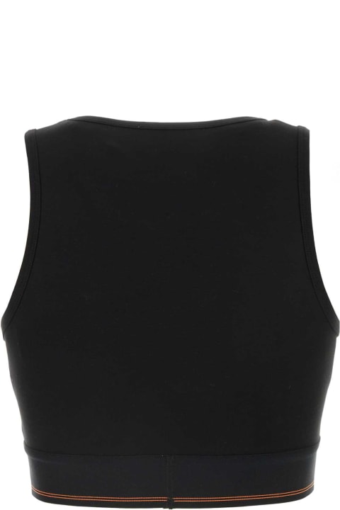 Paco Rabanne Topwear for Women Paco Rabanne Black Stretch Viscose Blend Crop-top