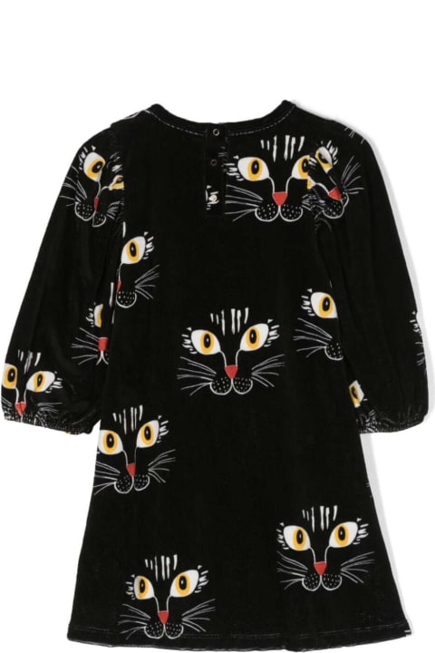 Dresses for Girls Mini Rodini Cat Face Velour Dress