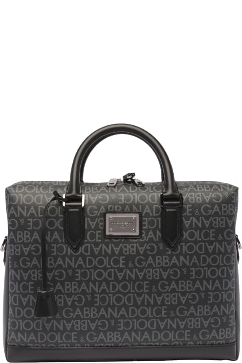 Dolce & Gabbana Luggage for Men Dolce & Gabbana All Over Logo Briefcase