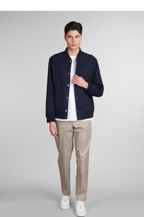 Theory Clothing for Men Theory Bomber In Blue Wool
