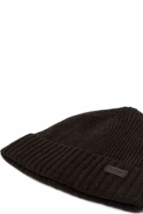 Barbour Hats for Men Barbour Green Wool Blend Carlton Beanie