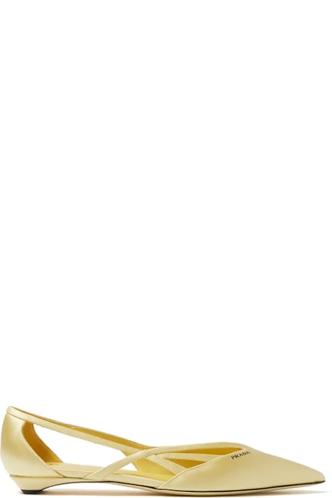 Flat Shoes for Women Prada Satin Ballerina Flats