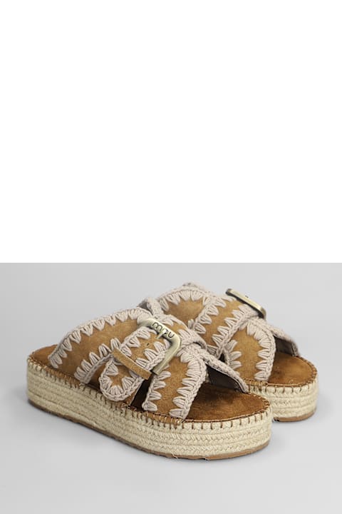 Mou Sandals for Women Mou Jute Sandal Sandals In Leather Color Suede