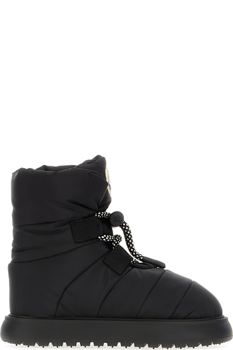 Moncler خصم على Women Moncler Black Nylon Gaia Pull Boots