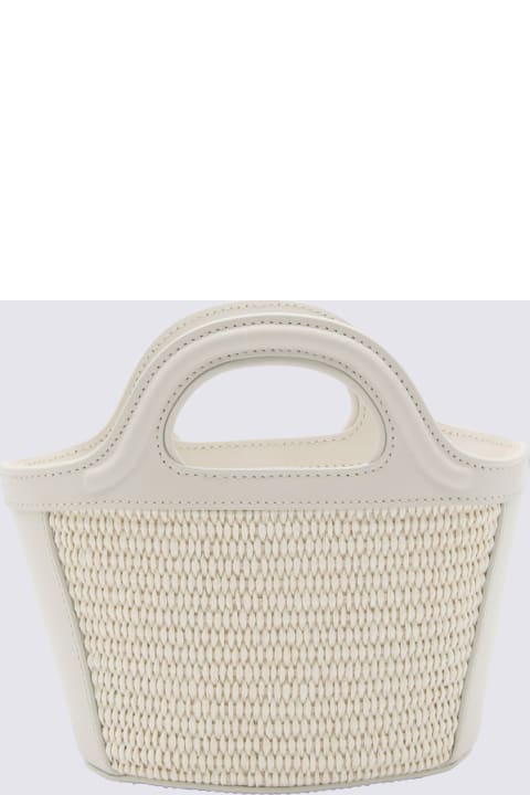 Marni Bags for Women Marni White Canvas And Leather Tropicalia Mini Top Handle