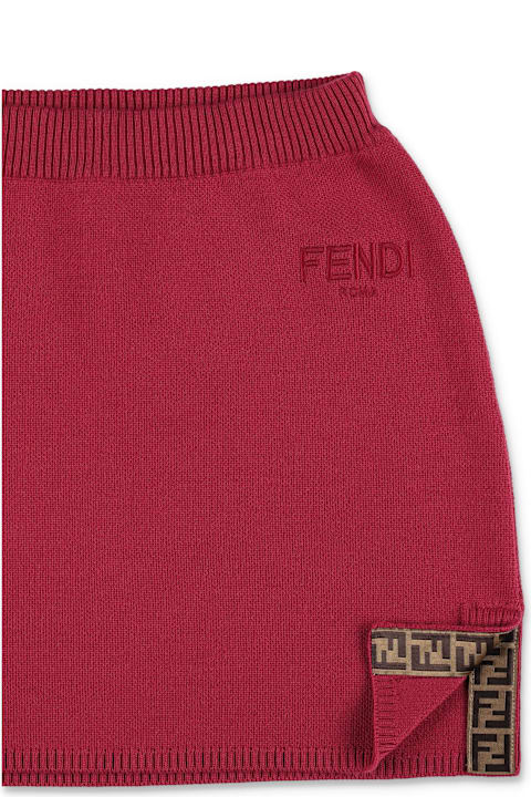 Homeware Fendi Fendi Kids Burgundy Knit Skirt