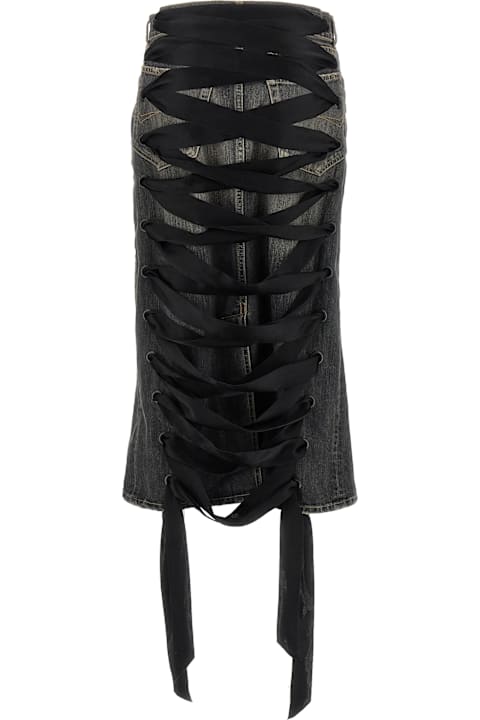 Sale for Women Balenciaga 'lace Up' Denim Skirt