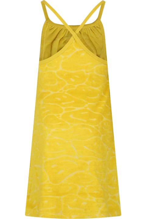 Dresses for Girls Molo Yellow Dress For Girl With Smileys