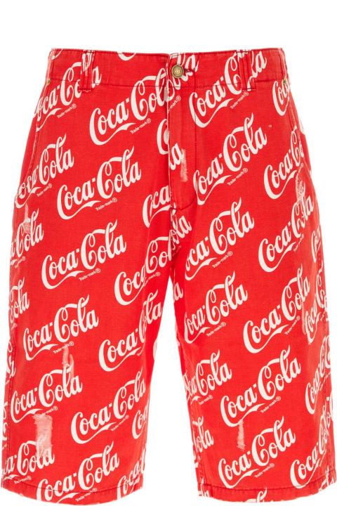 ERL for Kids ERL Printed Denim Erl X Cocacola Bermuda Shorts