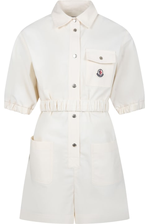 Moncler for Kids Moncler Ivory Casual Dress For Girl