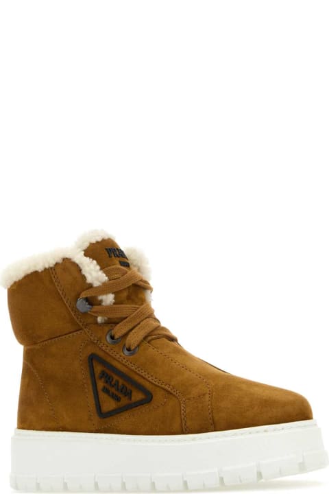 Prada Sneakers for Women Prada Camel Suede Ankle Boots