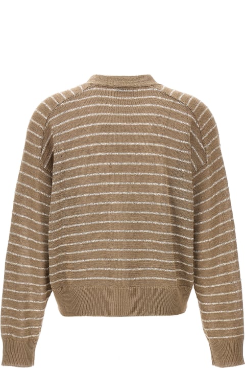 Sweaters for Women Brunello Cucinelli Sequin Striped Cardigan