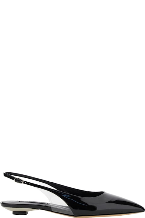 Homeware Casadei 
miniblade Tiffany
 Black Slingback Ballet Shoes In Patent Leather Woman