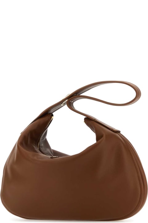 Valentino Garavani Totes for Women Valentino Garavani Brown Leather Large Go-hobo Shoulder Bag